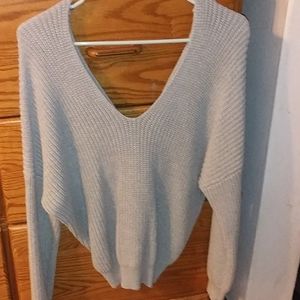 Plunging Off the Shoulder Sweater
